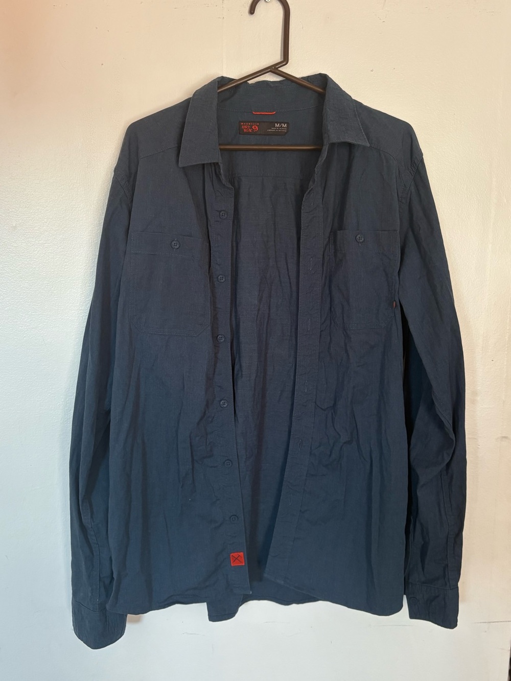 Mountain Hardwear Men's Navy Button Up - Size Medium